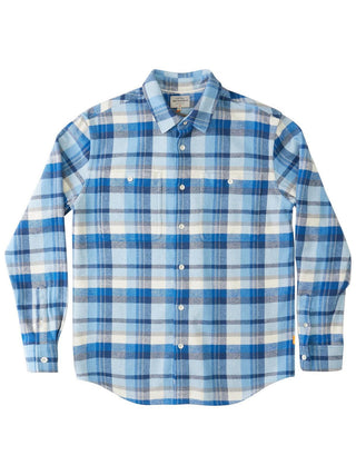 Quiksilver Waterman Men's Long Sleeve Thunder Sets Flannel Shirt Blue