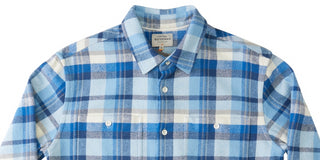 Quiksilver Waterman Men's Long Sleeve Thunder Sets Flannel Shirt Blue