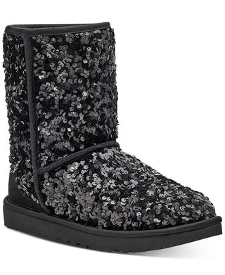 UGG Women's Classic Sequin Short Boot Black Size 8M
