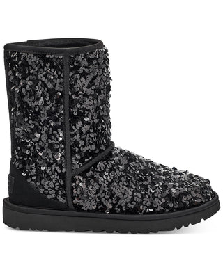 UGG Women's Classic Sequin Short Boot Black Size 8M