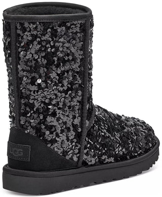 UGG Women's Classic Sequin Short Boot Black Size 8M