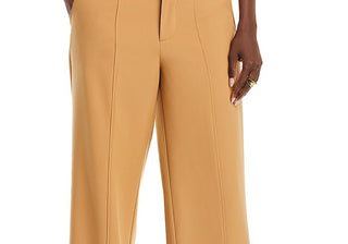 Avec Les Filles Cutout Waist Wide Leg Pants Camel