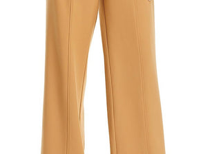Avec Les Filles Cutout Waist Wide Leg Pants Camel