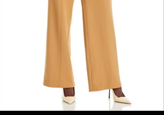 Avec Les Filles Cutout Waist Wide Leg Pants Camel