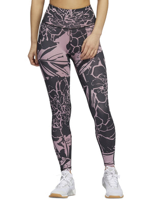 adidas Women's Optime Flower Training 7/8 Leggings Purple Size Small