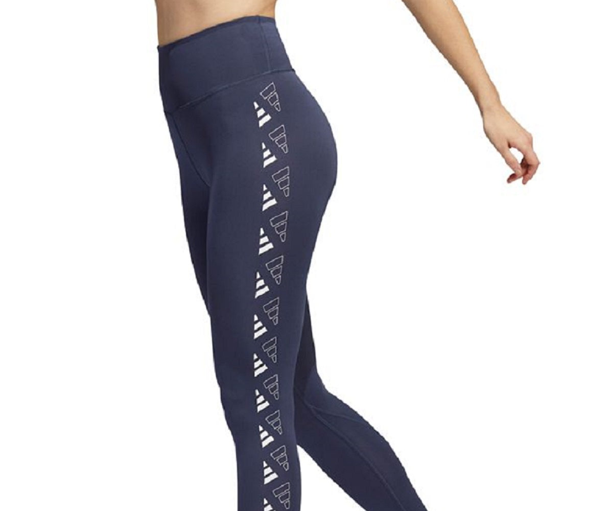 adidas Women's 3 Bar Logo 7/8 Leggings Blue Size Large