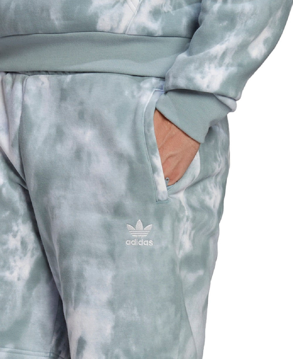 adidas Men's Adicolor Essential Tie Dye Sweat Shorts Gray Size Medium