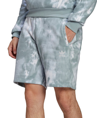 adidas Men's Adicolor Essential Tie Dye Sweat Shorts Gray Size Small
