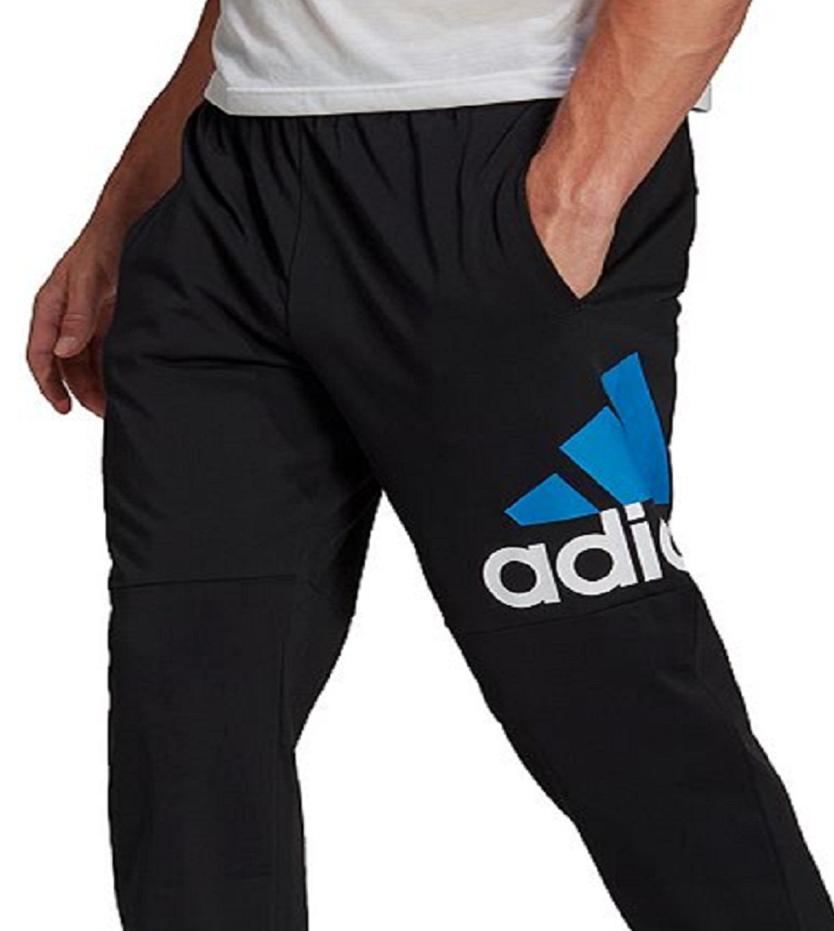 adidas Men's Essential Logo Jersey Pants Black Size Medium