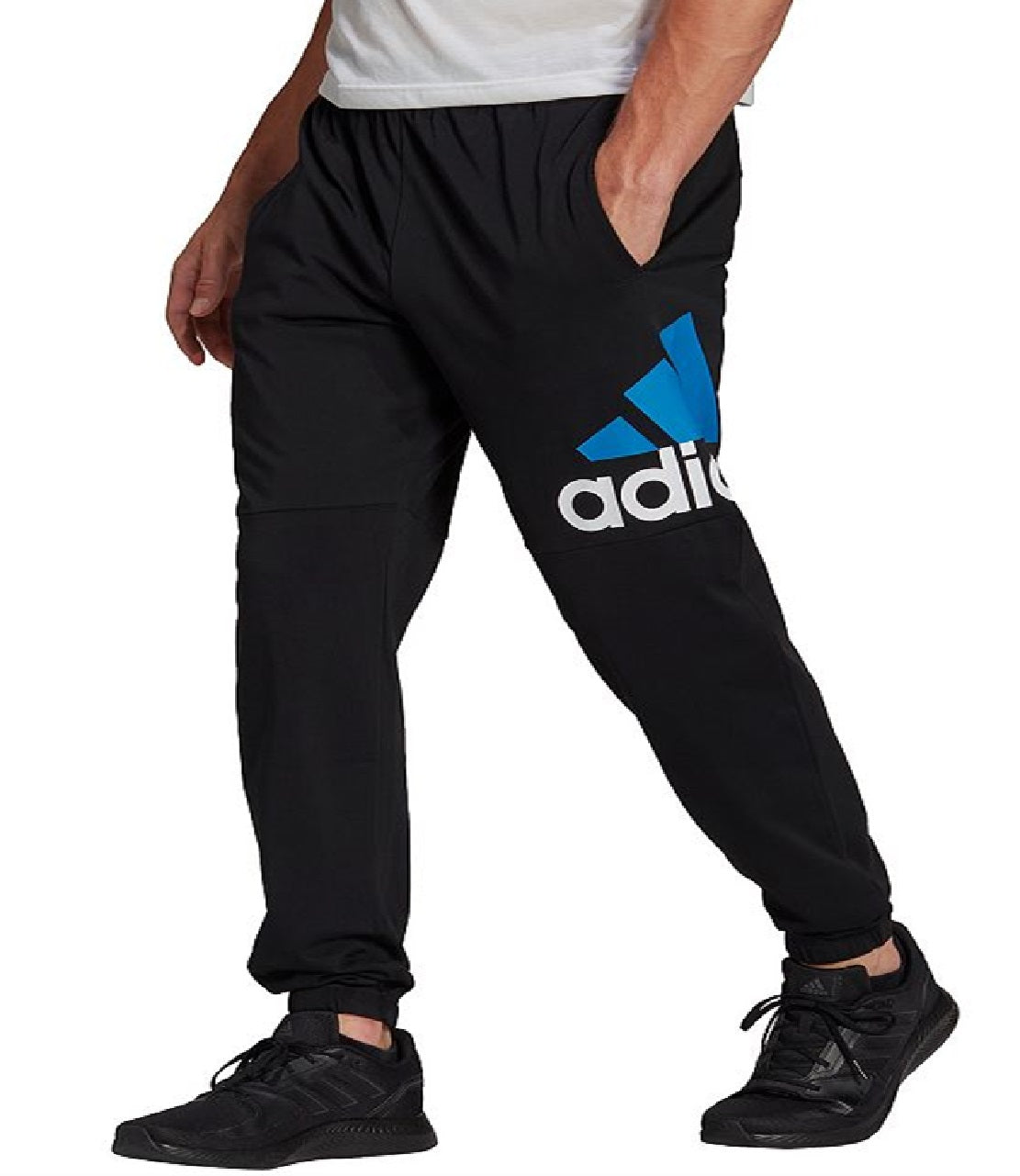 Adidas Men's Essential Logo Jersey Pants Black Size X-Large