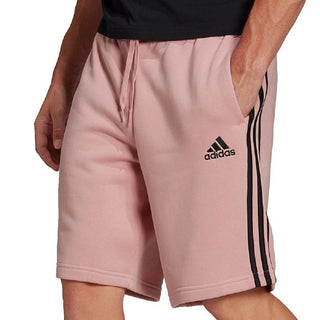 adidas Men's 3 Stripes 10 Fleece Shorts Pink Size Large
