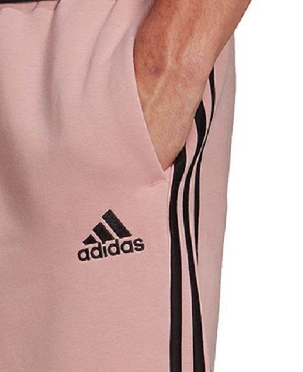 adidas Men's 3 Stripes 10 Fleece Shorts Pink Size XX-Large