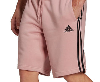 adidas Men's 3 Stripes 10 Fleece Shorts Pink Size X-Large