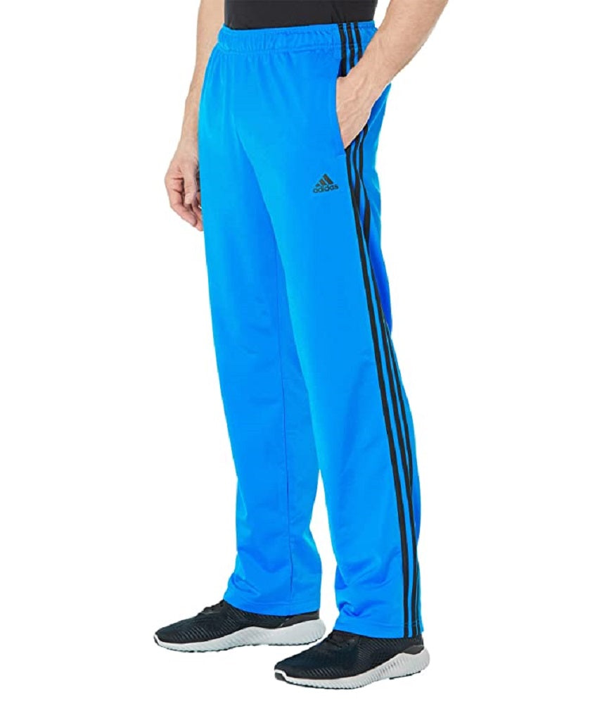 adidas Men's Primegreen Essentials Warm Up Open Hem 3 Stripes Track Pants Blue Size Medium