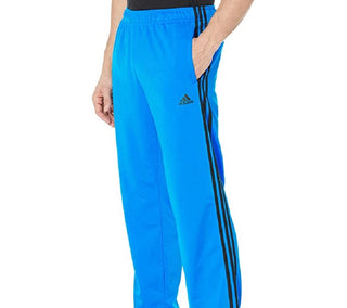 adidas Men's Primegreen Essentials Warm Up Open Hem 3 Stripes Track Pants Blue Size Medium