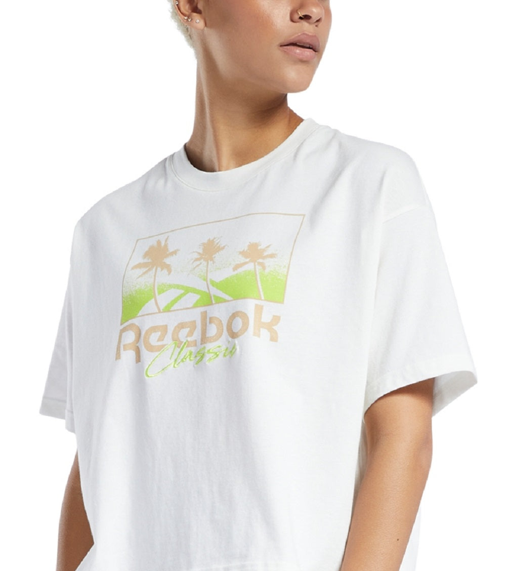 Reebok Women's Cotton Graphic T-Shirt White Size X-Large