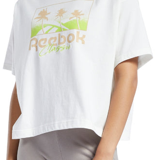 Reebok Women's Cotton Graphic T-Shirt White Size X-Large