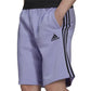 adidas Men's 3 Stripes 10 Fleece Shorts Purple Size XX-Large