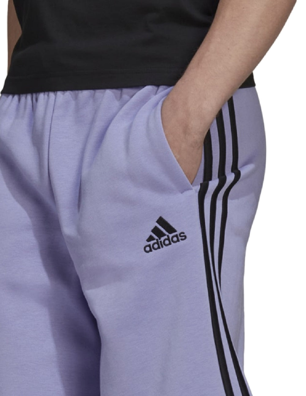 adidas Men's 3 Stripes 10 Fleece Shorts Purple Size XX-Large