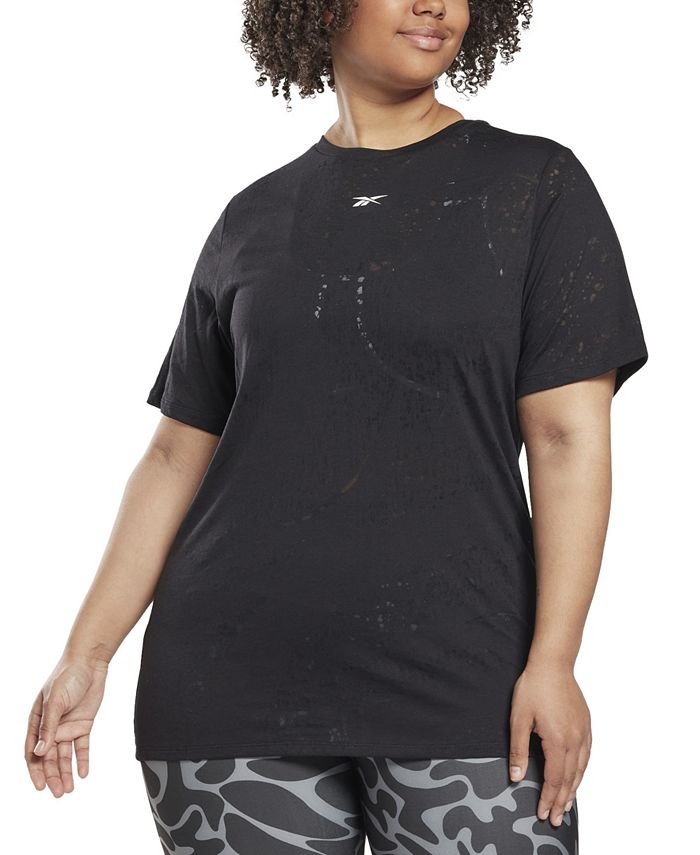 Reebok Women's Burnout Training T-Shirt Black Size 2X