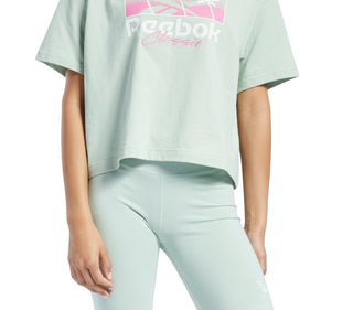 Reebok Women's Cotton Graphic T-Shirt Green Size Large