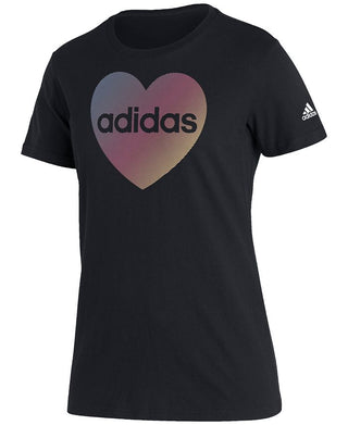 adidas Women's Cotton Badge Of Sport Logo Graphic T-Shirt Black Size Medium