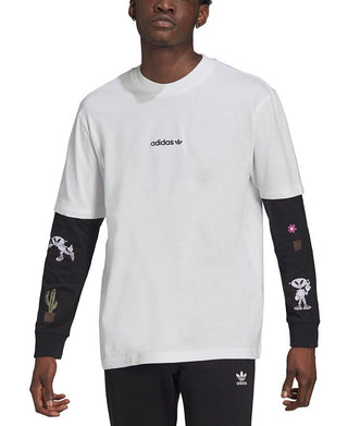 Adidas Men's Trefoil Long Sleeve Tee White Size Medium