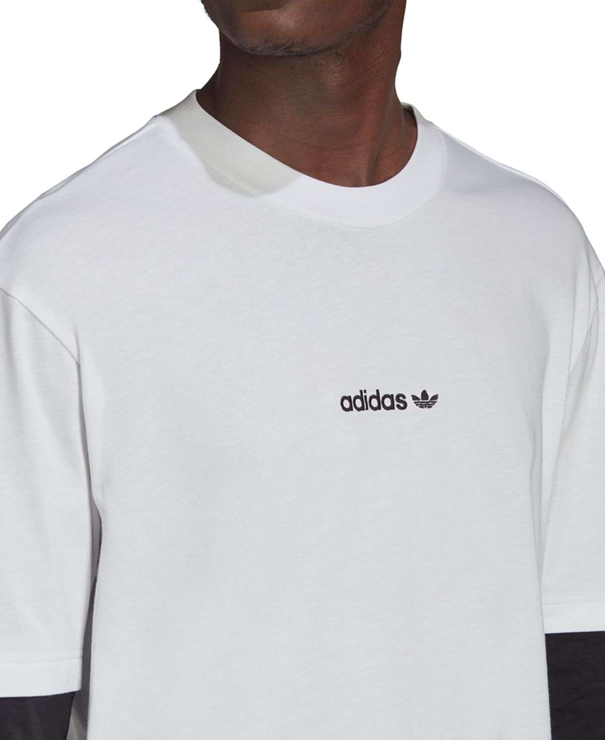 Adidas Men's Trefoil Long Sleeve Tee White Size Medium