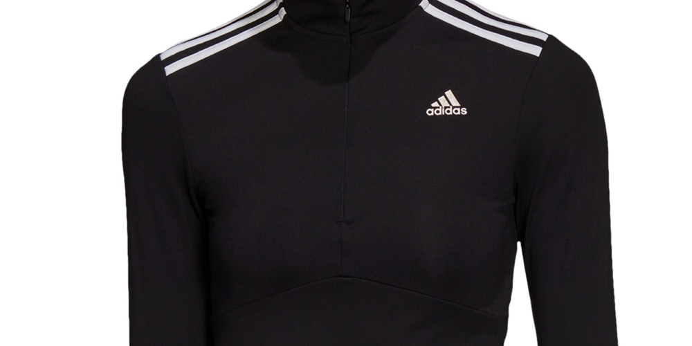 adidas Women's Hyperglam Quarter Zip Top Black Size X-Small