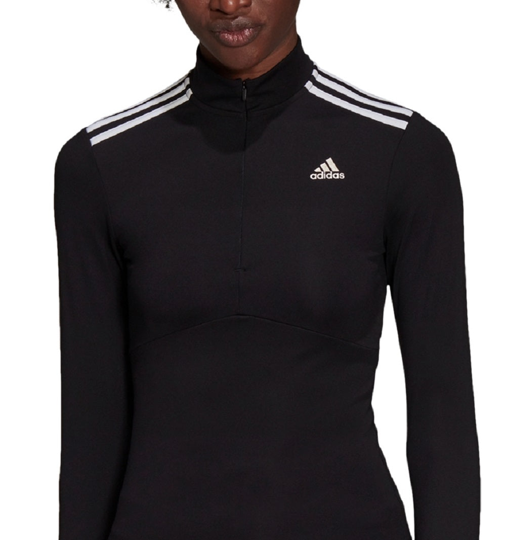 adidas Women's Hyperglam Quarter Zip Top Black Size Large