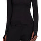 adidas Women's Hyperglam Quarter Zip Top Black Size Large