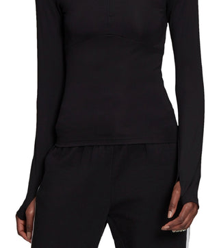 adidas Women's Hyperglam Quarter Zip Top Black Size Large
