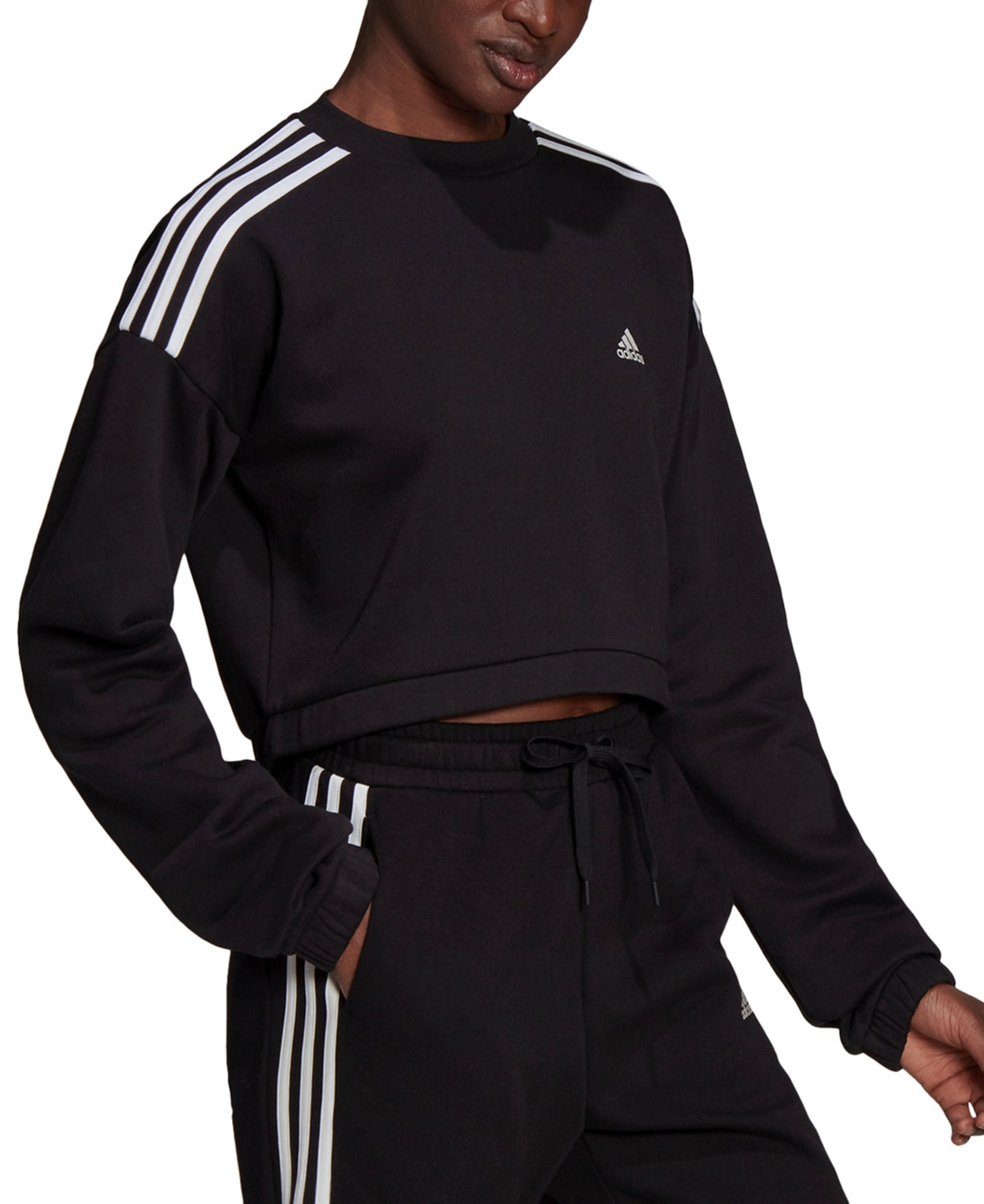 adidas Women's Cropped Sweatshirt Black Size Medium