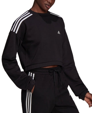 adidas Women's Cropped Sweatshirt Black Size Medium