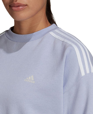 adidas Womens Cropped Sweatshirt Purple Size Large