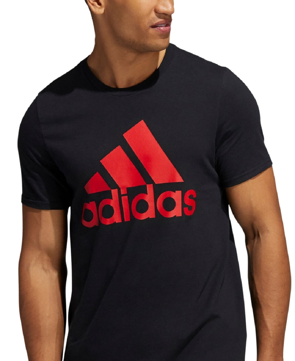 adidas Men's Badge Of Sports Logo Graphic T-Shirt Black Size Small