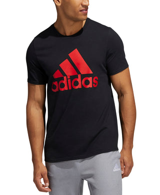 adidas Men's Badge Of Sports Logo Graphic T-Shirt Black Size Small
