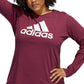 adidas Women's Ribbed Logo Graphic Long Sleeve Crew Neck Active Wear Top Red Size 1X