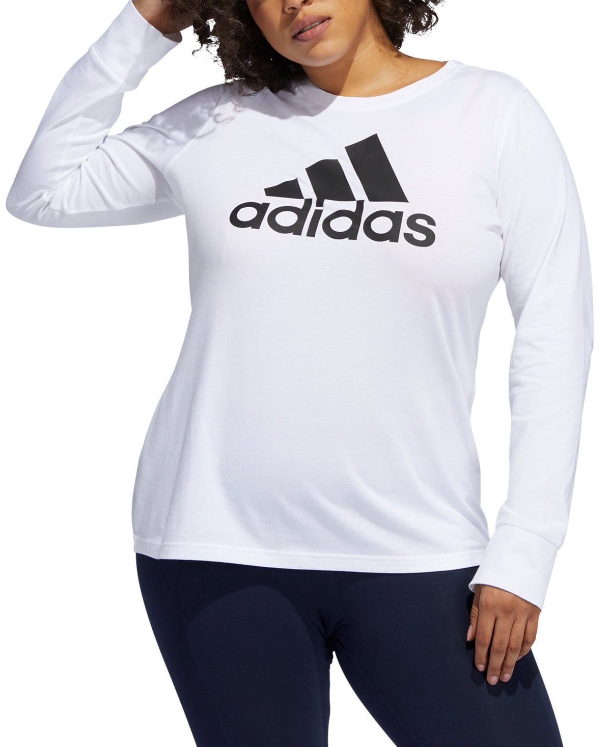 adidas Women's Badge Of Sports Cotton Logo Top White Size 1X