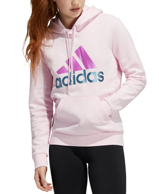 adidas Women's Two Tone Logo Hoodie Pink Size X-Large