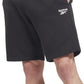 Reebok Men's Identity Slim Fit Logo Print Fleece Shorts Black Size Small