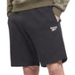 Reebok Men's Identity Slim Fit Logo Print Fleece Shorts Black Size Small