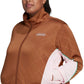 adidas Women's Colorblocked Zip Front Track Jacket Brown Size 3X