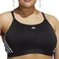 adidas Women's 3 Stripes X Back Sports Bra Black Size 3X