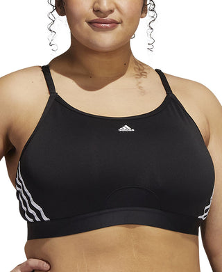adidas Women's 3 Stripes X Back Sports Bra Black Size 3X