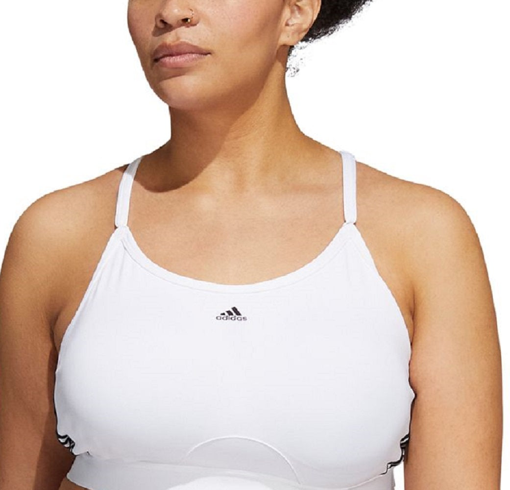 adidas Women's 3 Stripes X Back Sports Bra White