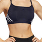 adidas Women's Aeroreact 3 Stripes Low Impact Sports Bra Blue Size X-Large