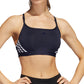 adidas Women's Aeroreact 3 Stripes Low Impact Sports Bra Blue Size X-Large