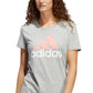 adidas Women's Badge Of Sport Logo Cotton T-Shirt Gray Size X-Large