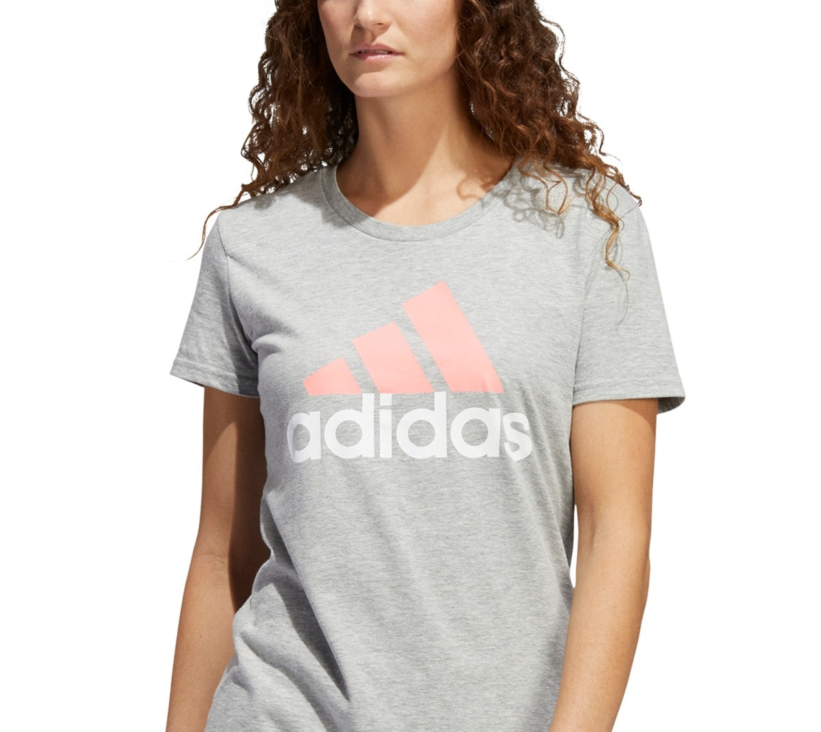 adidas Women's Badge Of Sport Logo Cotton T-Shirt Gray Size Small